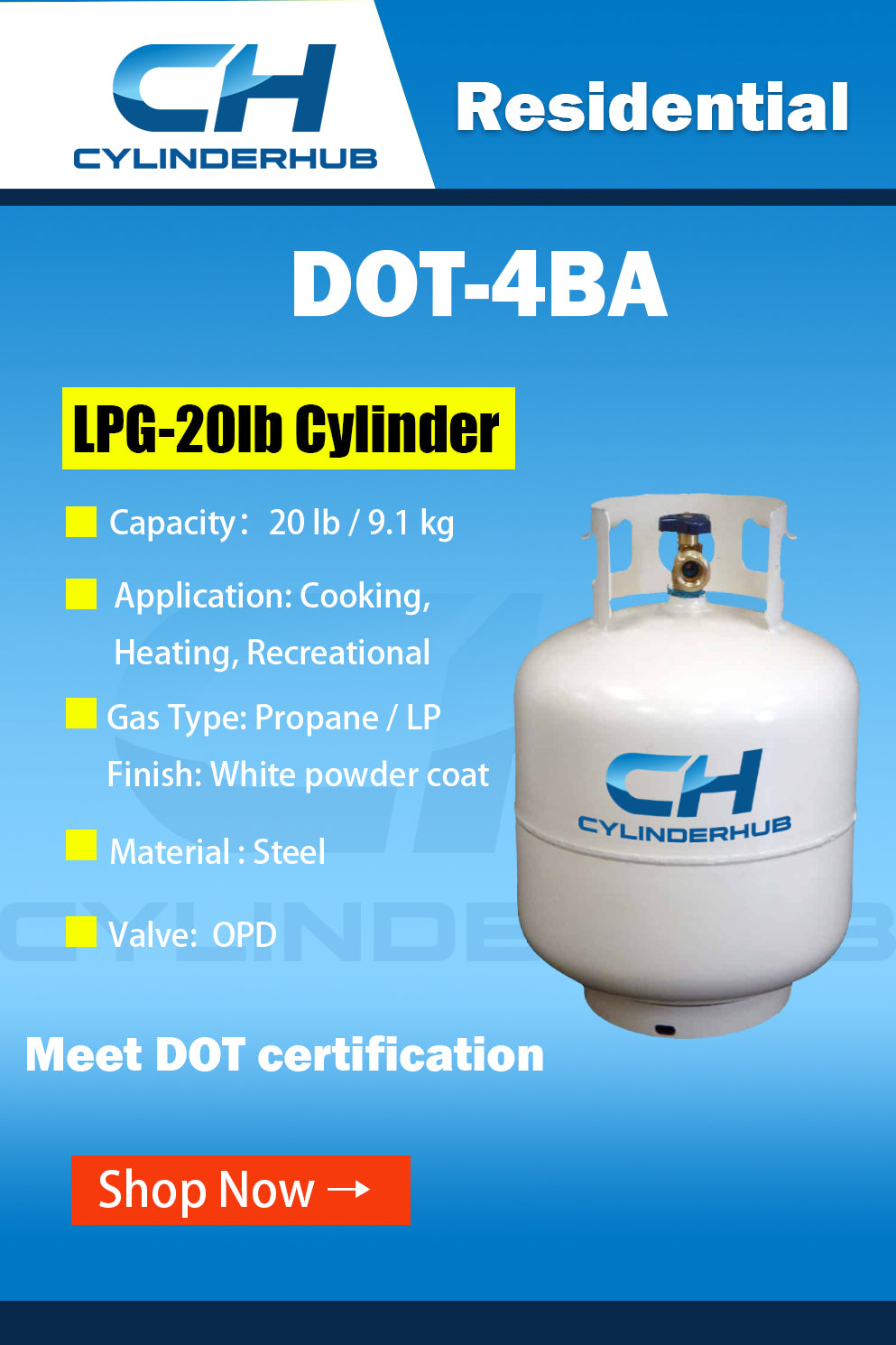 Liquefied Petroleum Gas Cylinder - 20lb